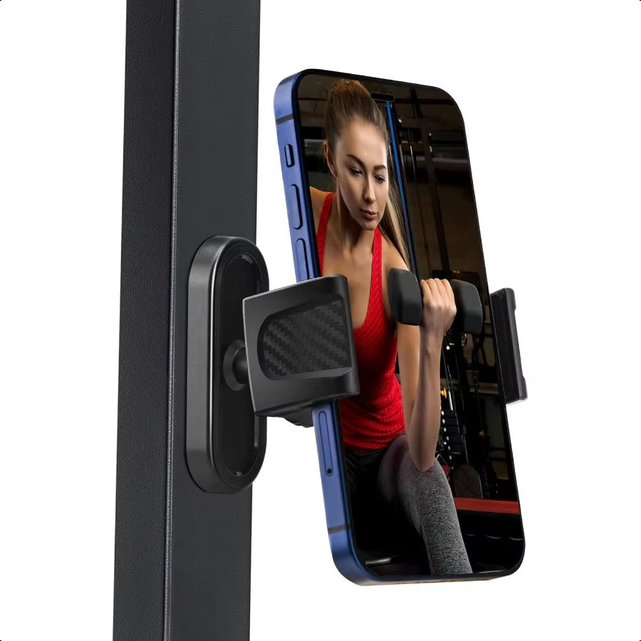 Portable Gym Magnetic Phone Holder with Magnet Base Attach to Metal Surface 360 Adjustable Gym Phone Holder Magnet Mount for Al